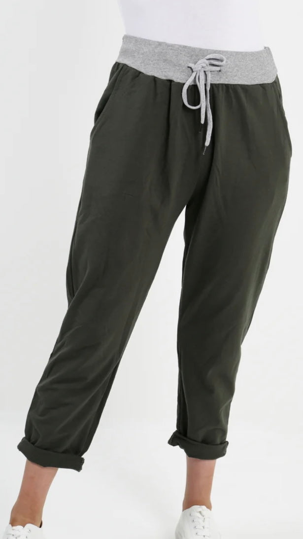 Cotton Trouser - Plain with a soft jersey waistband