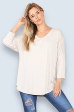 Load image into Gallery viewer, Soft VNeck 3/4 Sleeve T-Shirt

