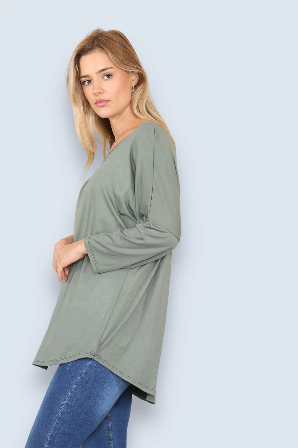 Soft VNeck 3/4 Sleeve T-Shirt