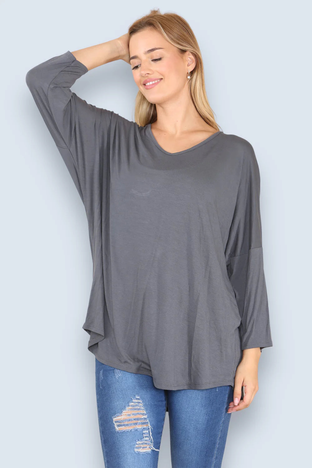 Soft VNeck 3/4 Sleeve T-Shirt