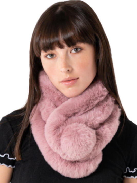 Faux Fur Pom Pom Collar - Stylish & Cozy Accessory