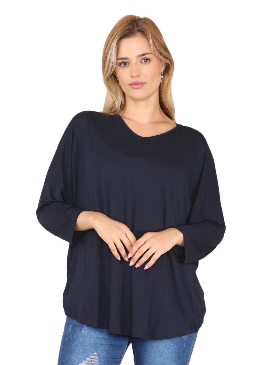 Soft VNeck TShirt - Comfort & Style with 3/4 Sleeve