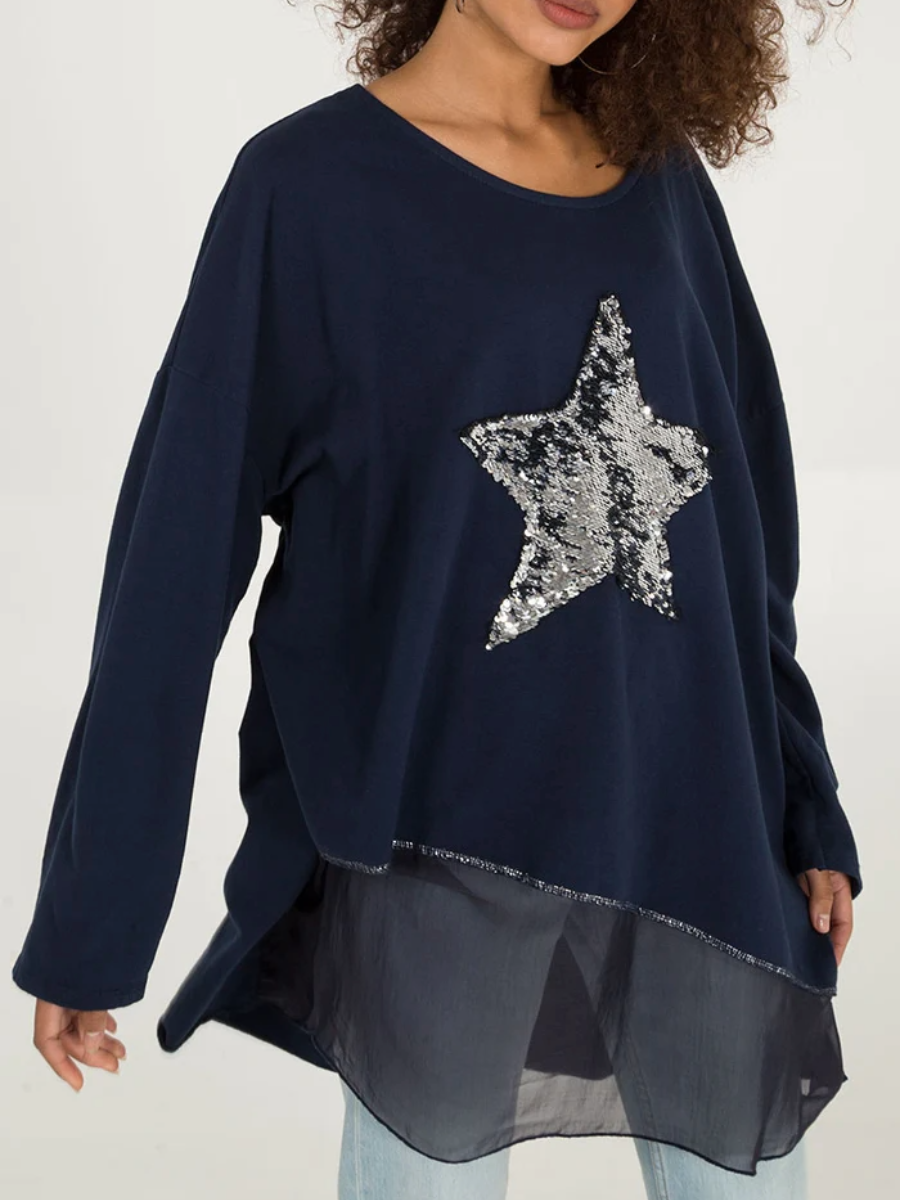 Sequin Star Layer Sweater