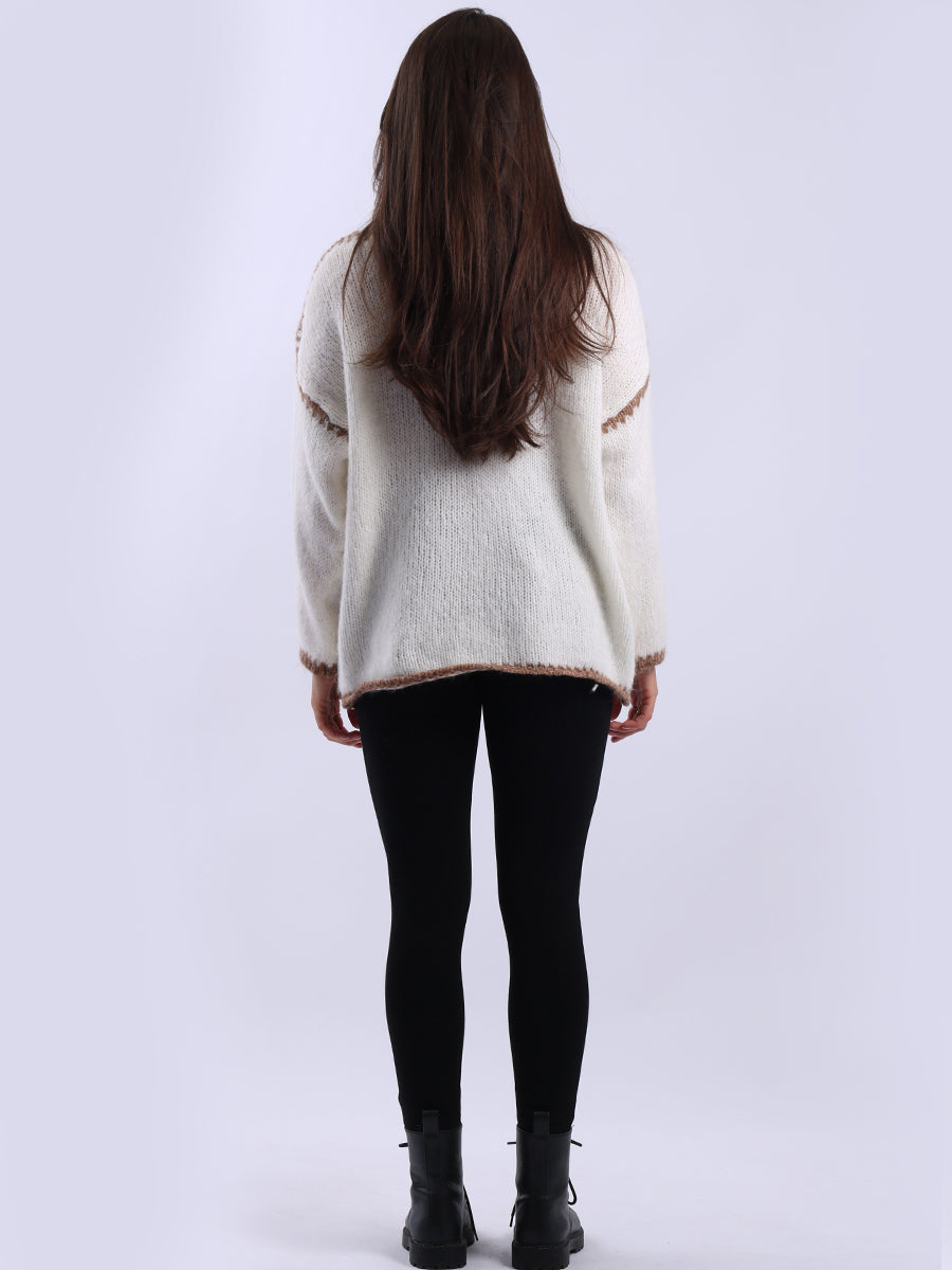 Funnel Neck Whipstitch Jumper