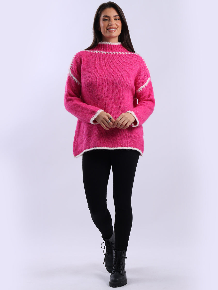 Funnel Neck Whipstitch Jumper