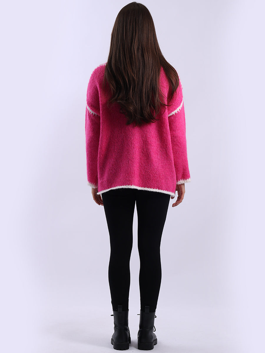 Funnel Neck Whipstitch Jumper