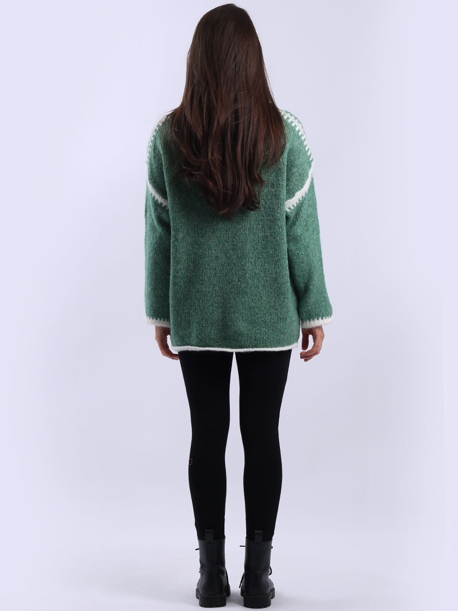 Funnel Neck Whipstitch Jumper