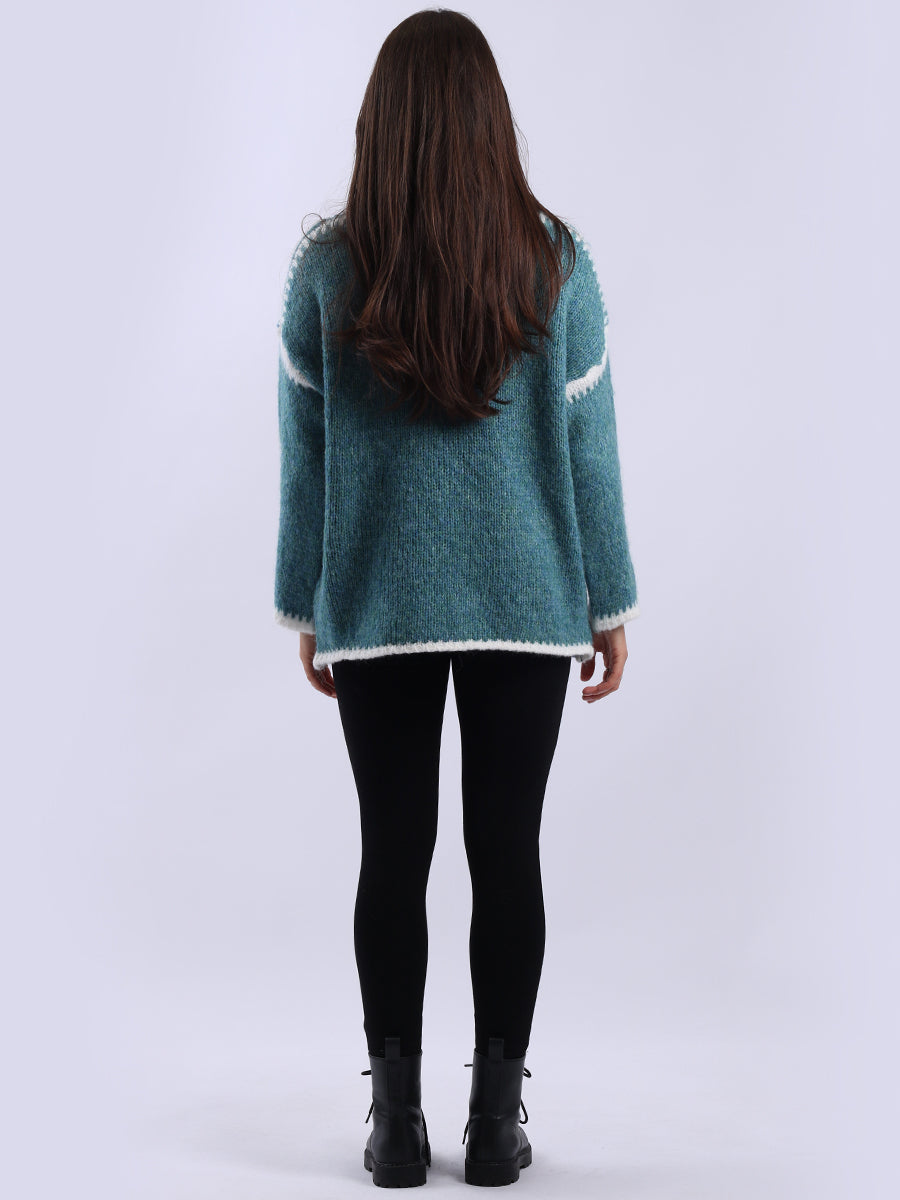 Funnel Neck Whipstitch Jumper