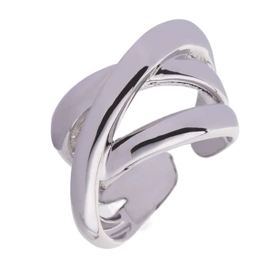 Lara Open Ring in Rhodium Silver