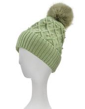 Load image into Gallery viewer, Cashmere Pearl Pom Pom Hat
