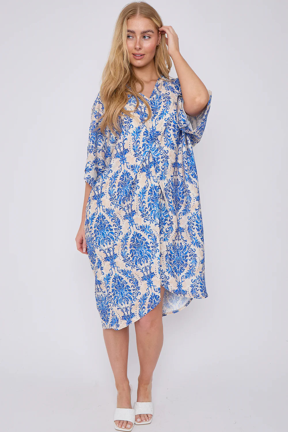 Cap Sleeve Printed Knot Dress