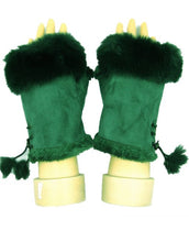 Load image into Gallery viewer, Fingerless Soft Suede and Fur Effect Gloves
