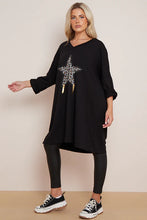 Load image into Gallery viewer, Leopard Star Longline Sweat Top
