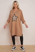 Load image into Gallery viewer, Leopard Star Longline Sweat Top
