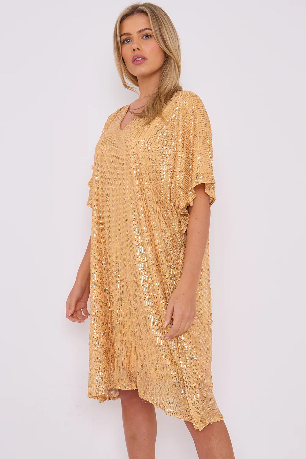 V Neck Sequin Tunic