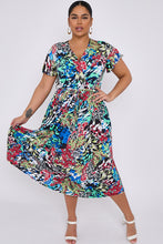 Load image into Gallery viewer, Midi Patterned Wrap Dress
