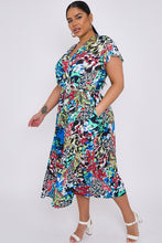 Load image into Gallery viewer, Midi Patterned Wrap Dress

