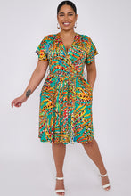 Load image into Gallery viewer, Short Patterned Wrap Dress
