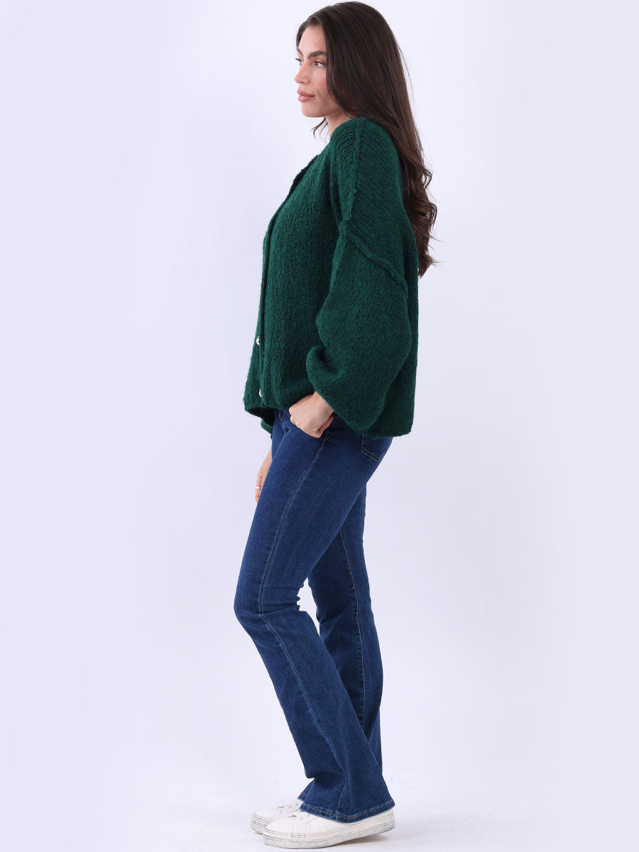 Women Button Down Woolly Knit Cardigan