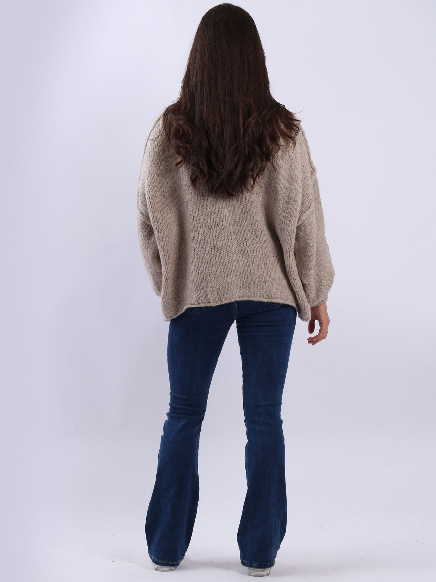 Women Button Down Woolly Knit Cardigan