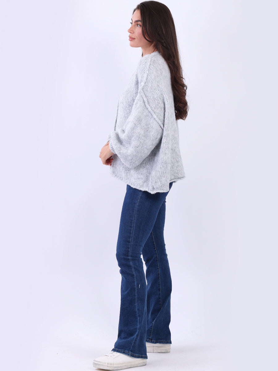 Women Button Down Woolly Knit Cardigan