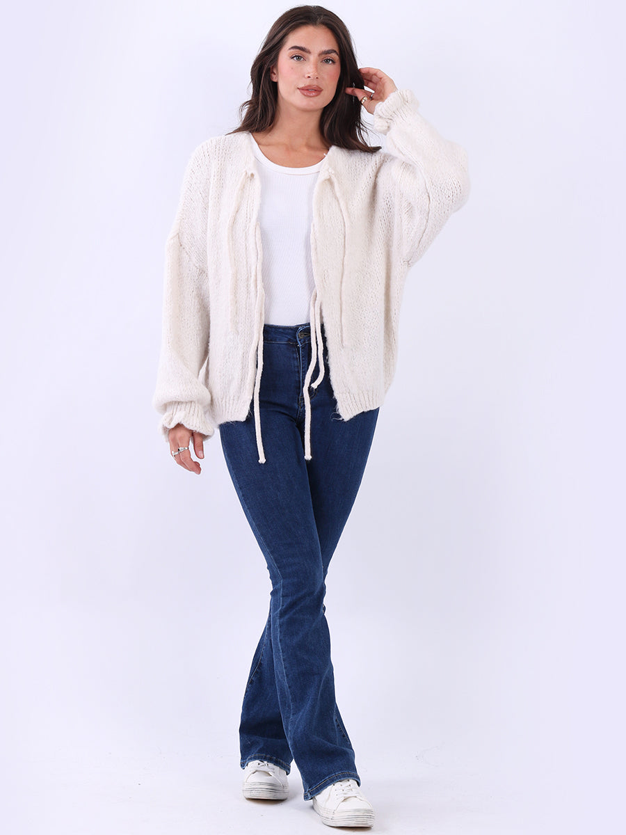 Bow Front Crop Cardigan