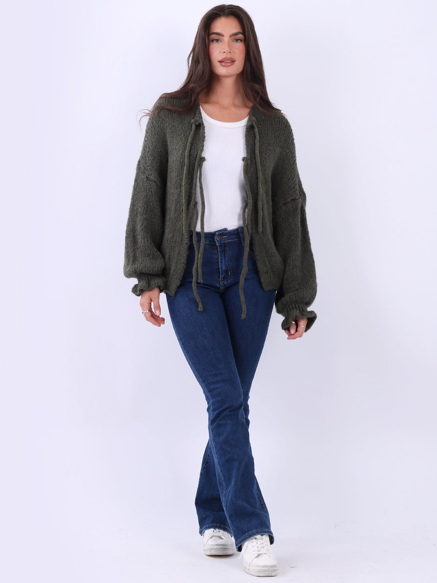 Bow Front Crop Cardigan