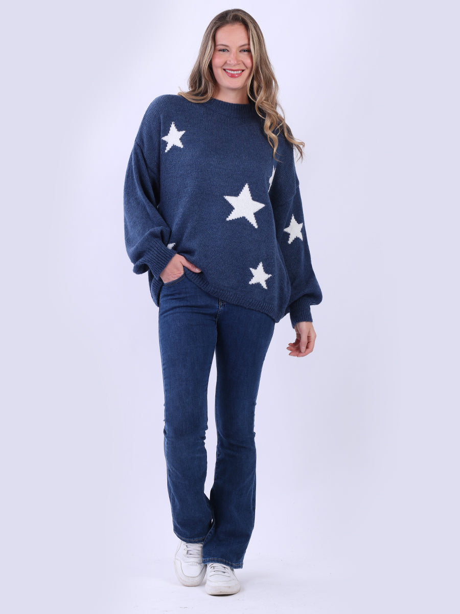 Wool Knit Star Print Jumper