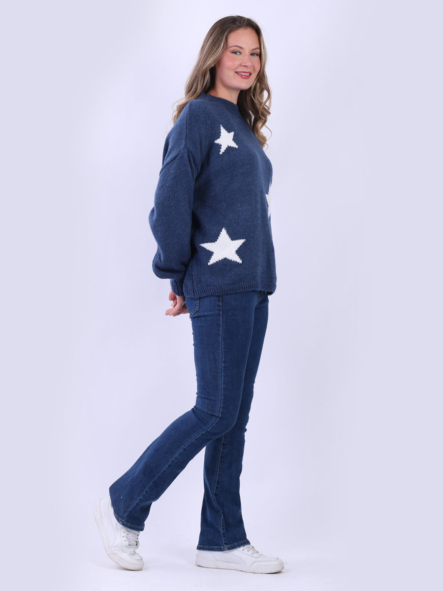 Wool Knit Star Print Jumper