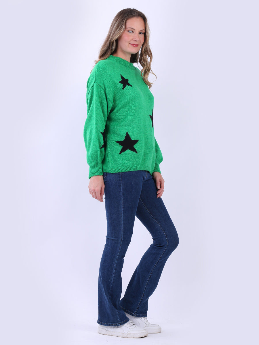 Wool Knit Star Print Jumper