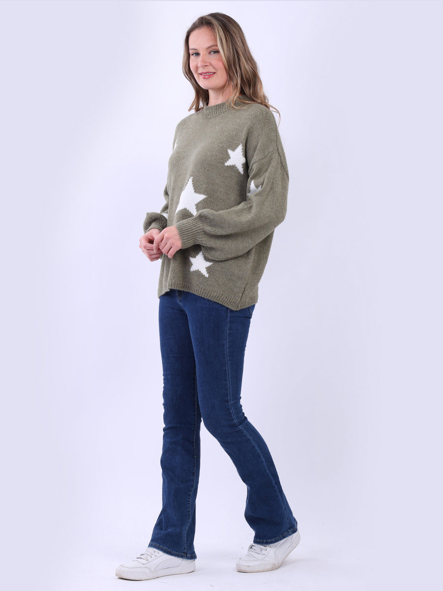 Wool Knit Star Print Jumper