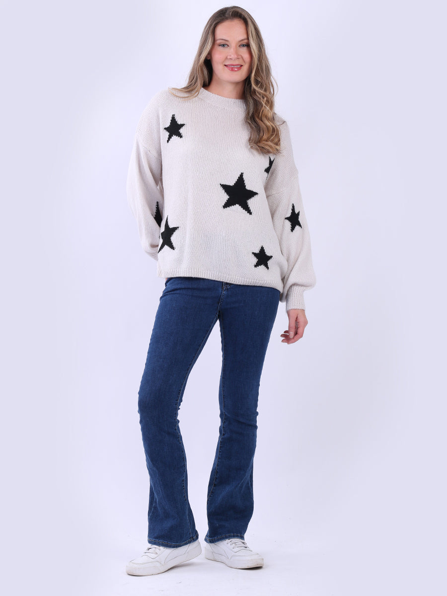 Wool Knit Star Print Jumper