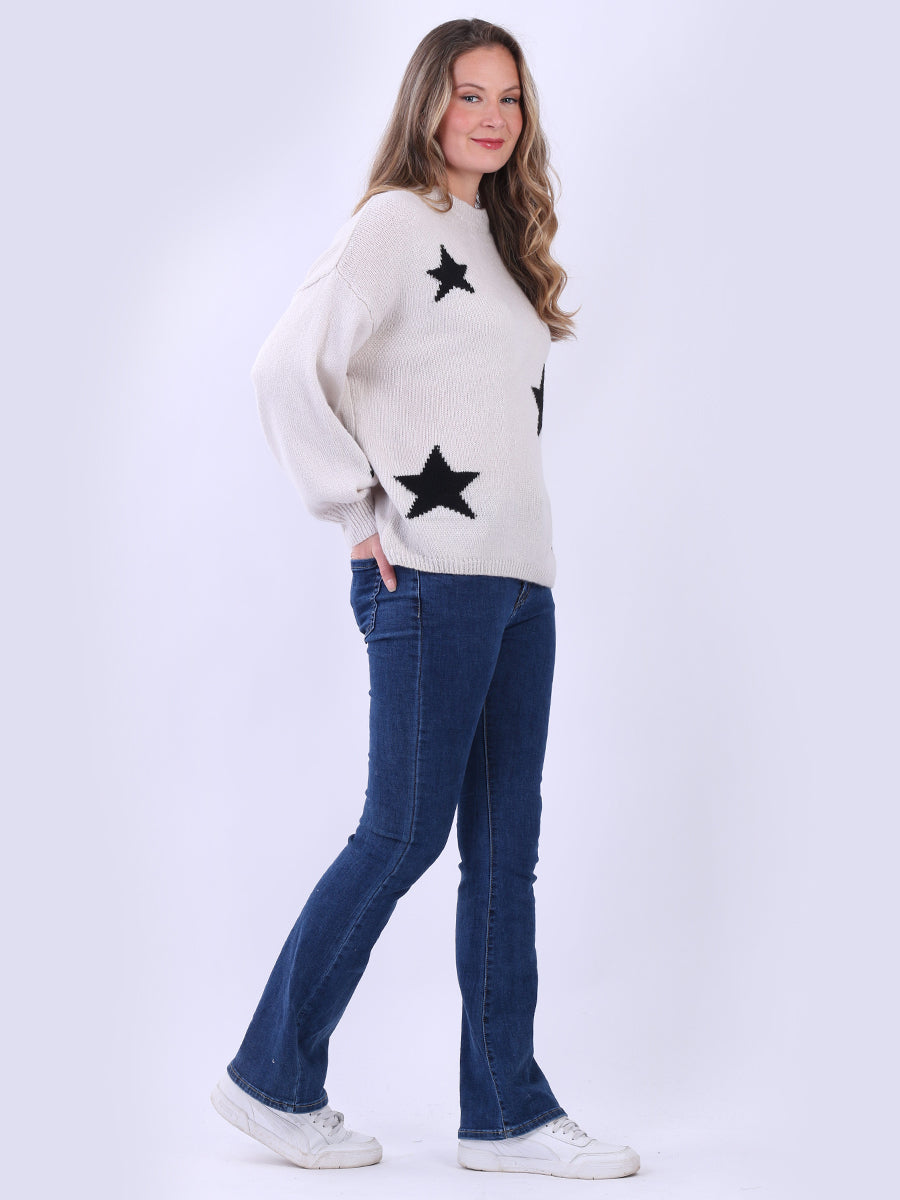 Wool Knit Star Print Jumper