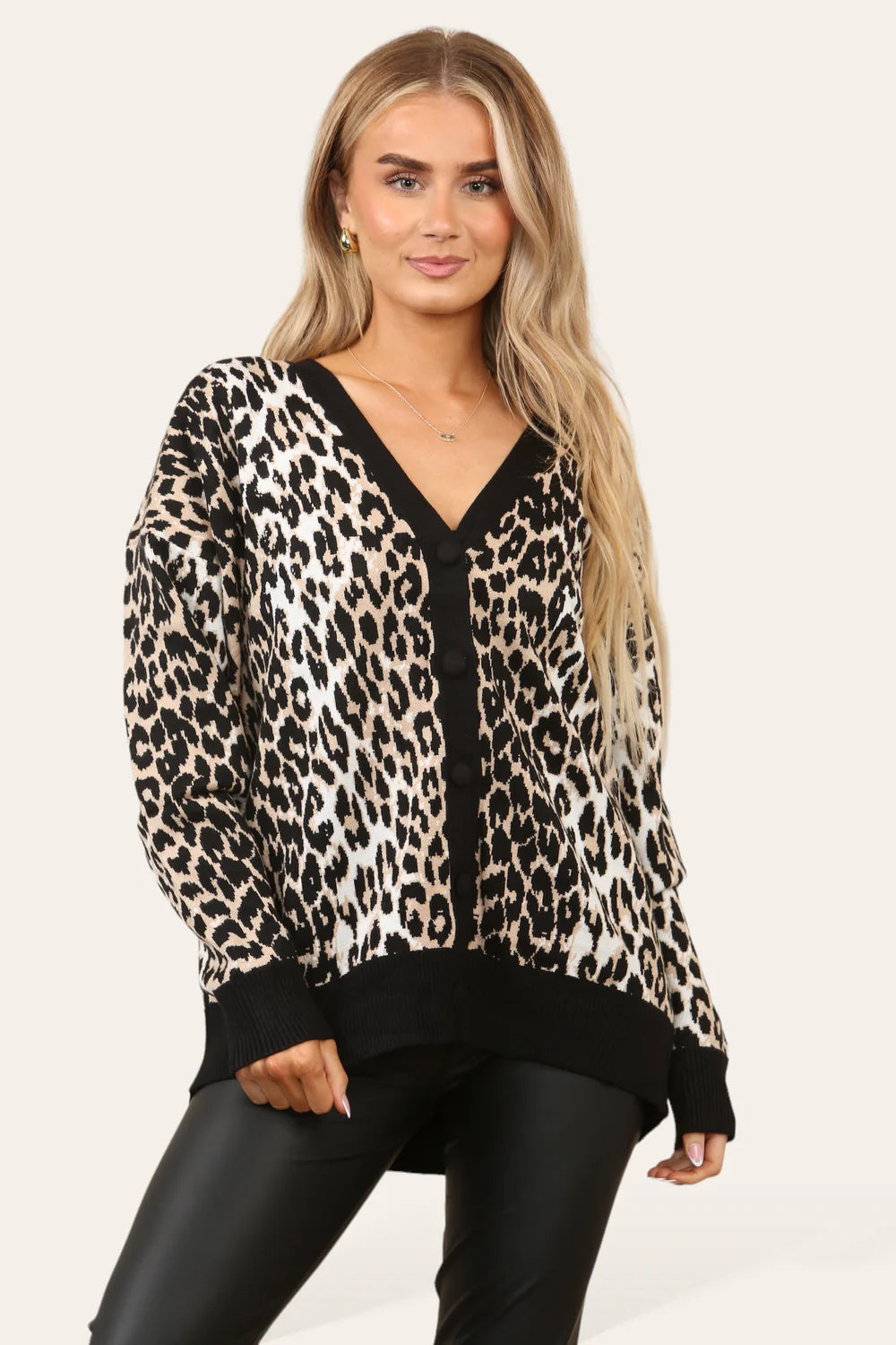 Leopard Button Cardigan