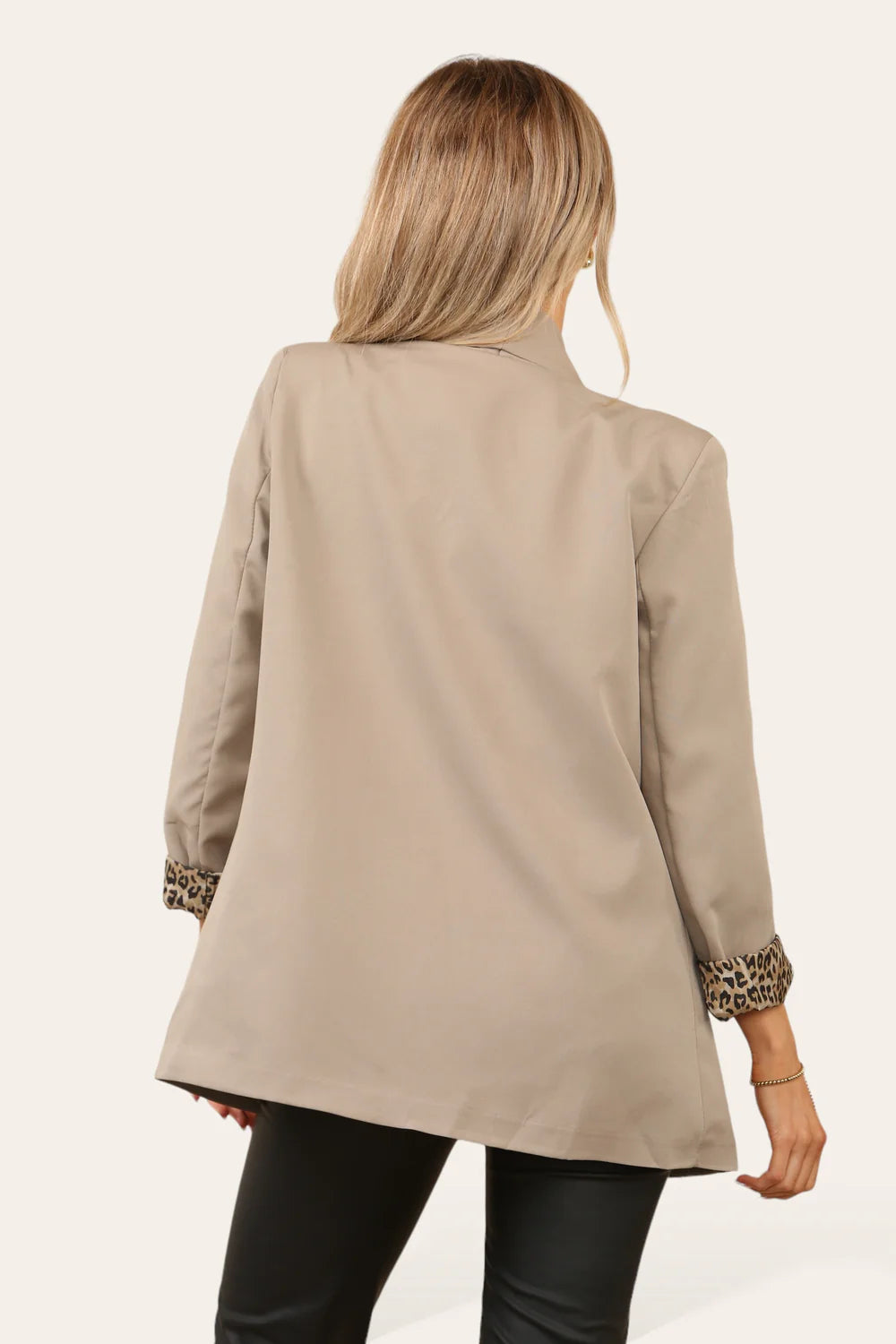 Mocha Leopard Lined Blazer