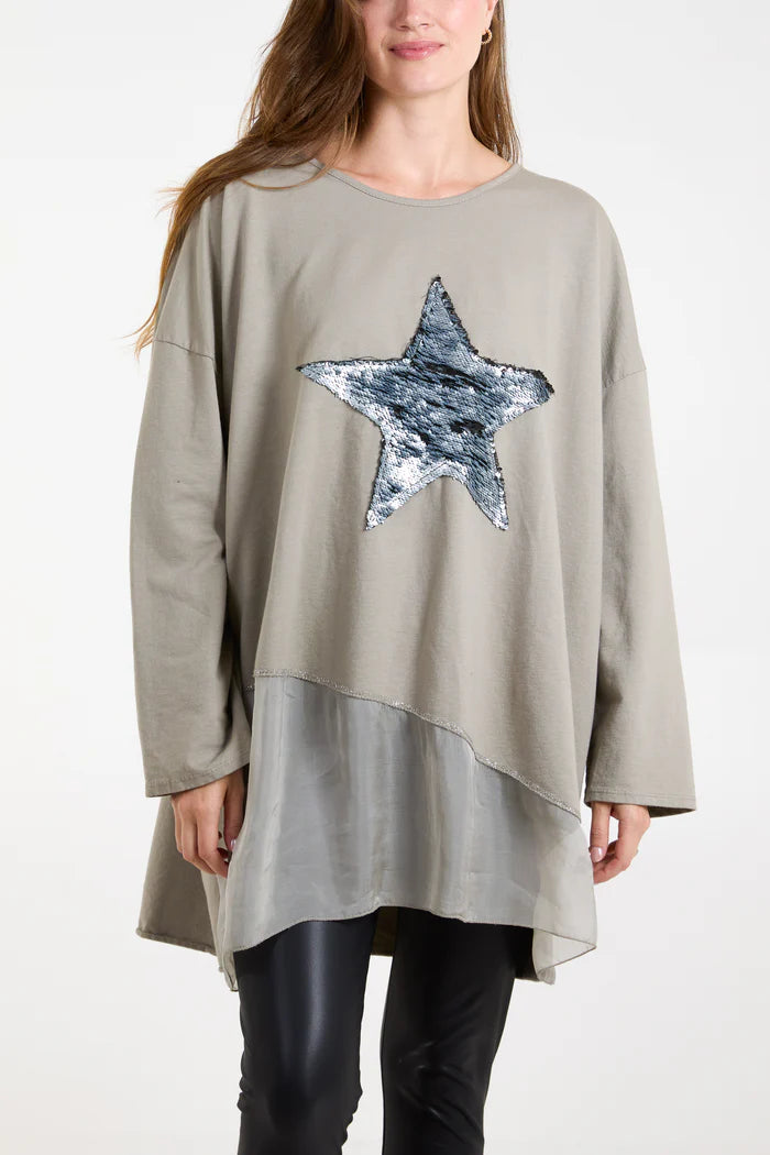 Sequin Star Layer Sweater