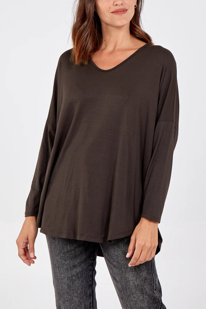 Soft VNeck 3/4 Sleeve T-Shirt