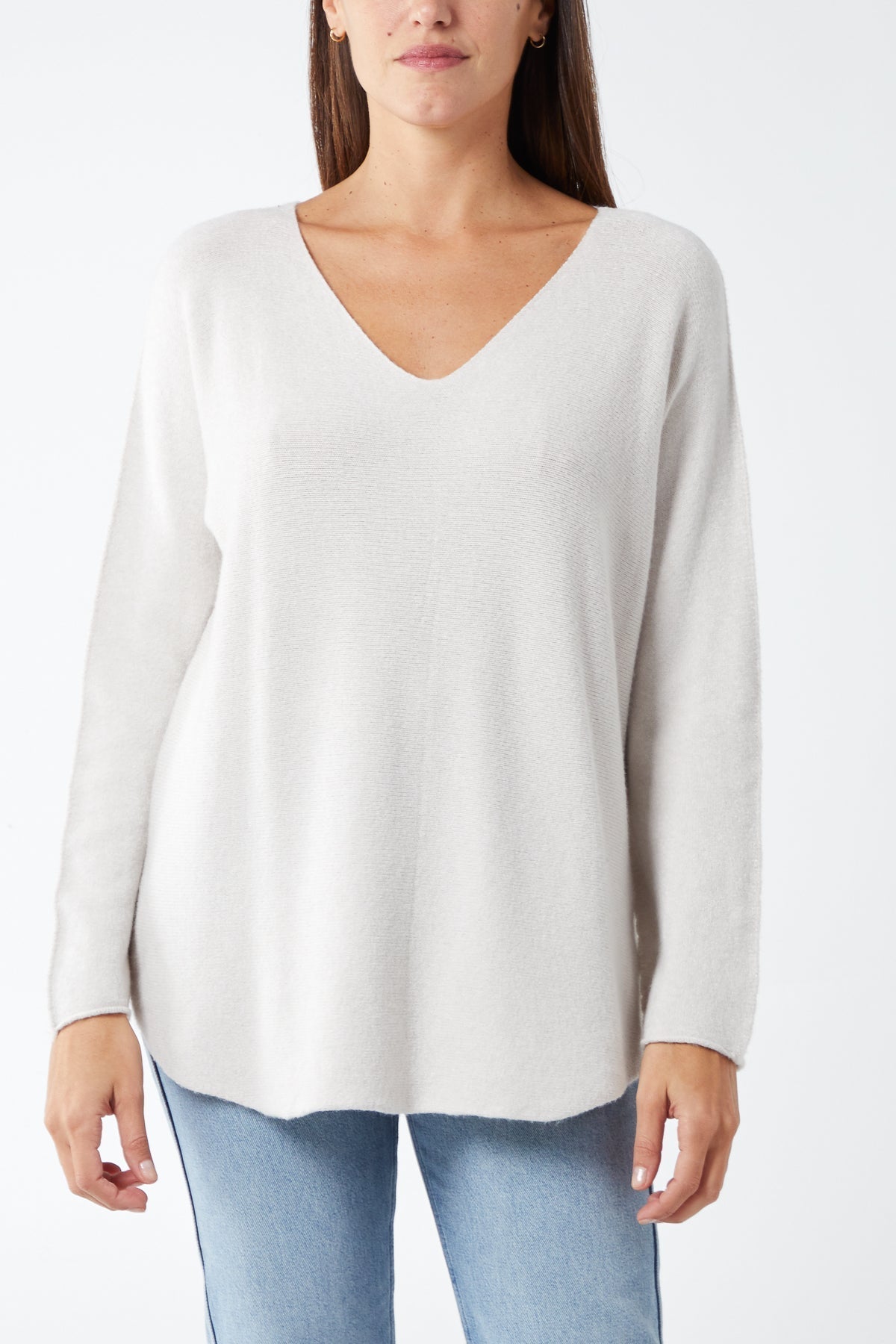 V Neck Raw Edge Jumper