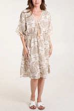 Load image into Gallery viewer, Botanical Pattern Tassel Dress
