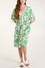 Load image into Gallery viewer, Botanical Pattern Tassel Dress
