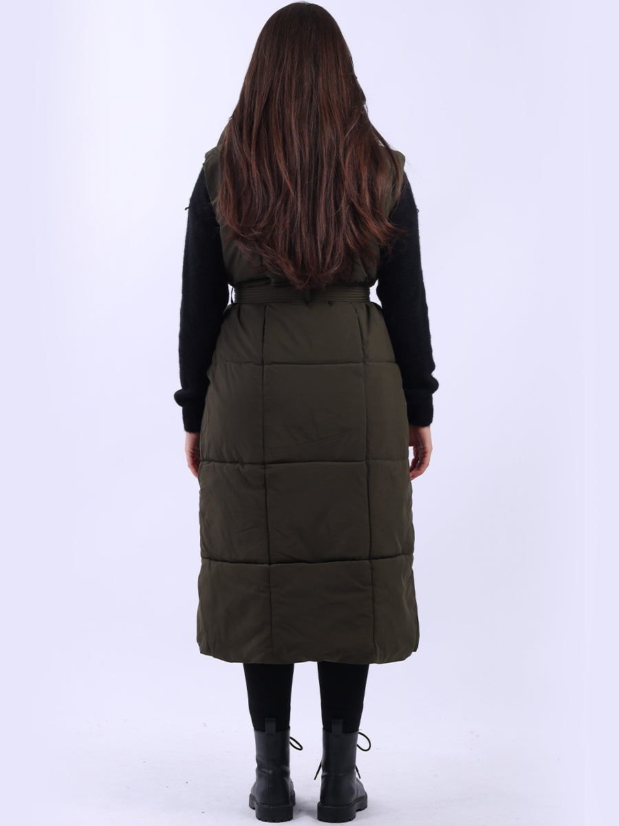 Padded Wide Collar Longline Gilet