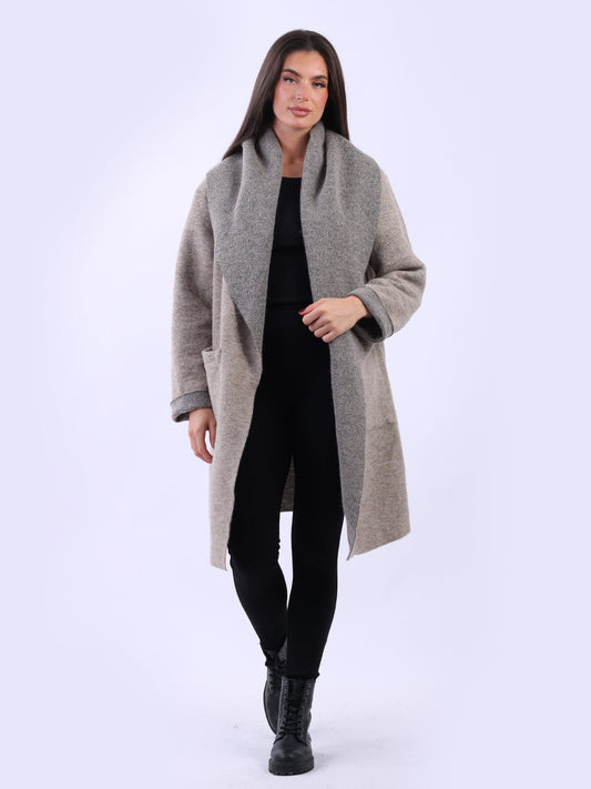 Shawl Collar Woolly Coat