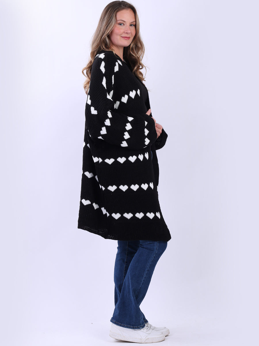 Knitted Hearts Oversized Cardigan