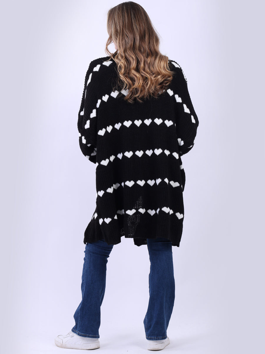 Knitted Hearts Oversized Cardigan