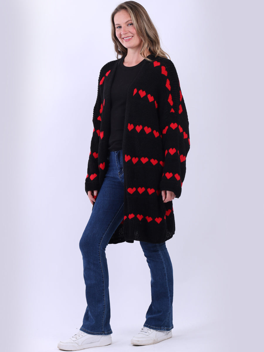 Knitted Hearts Oversized Cardigan