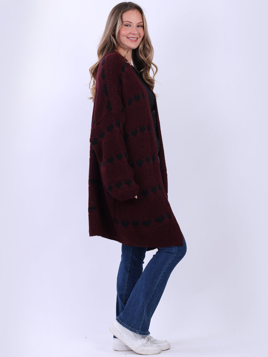 Knitted Hearts Oversized Cardigan