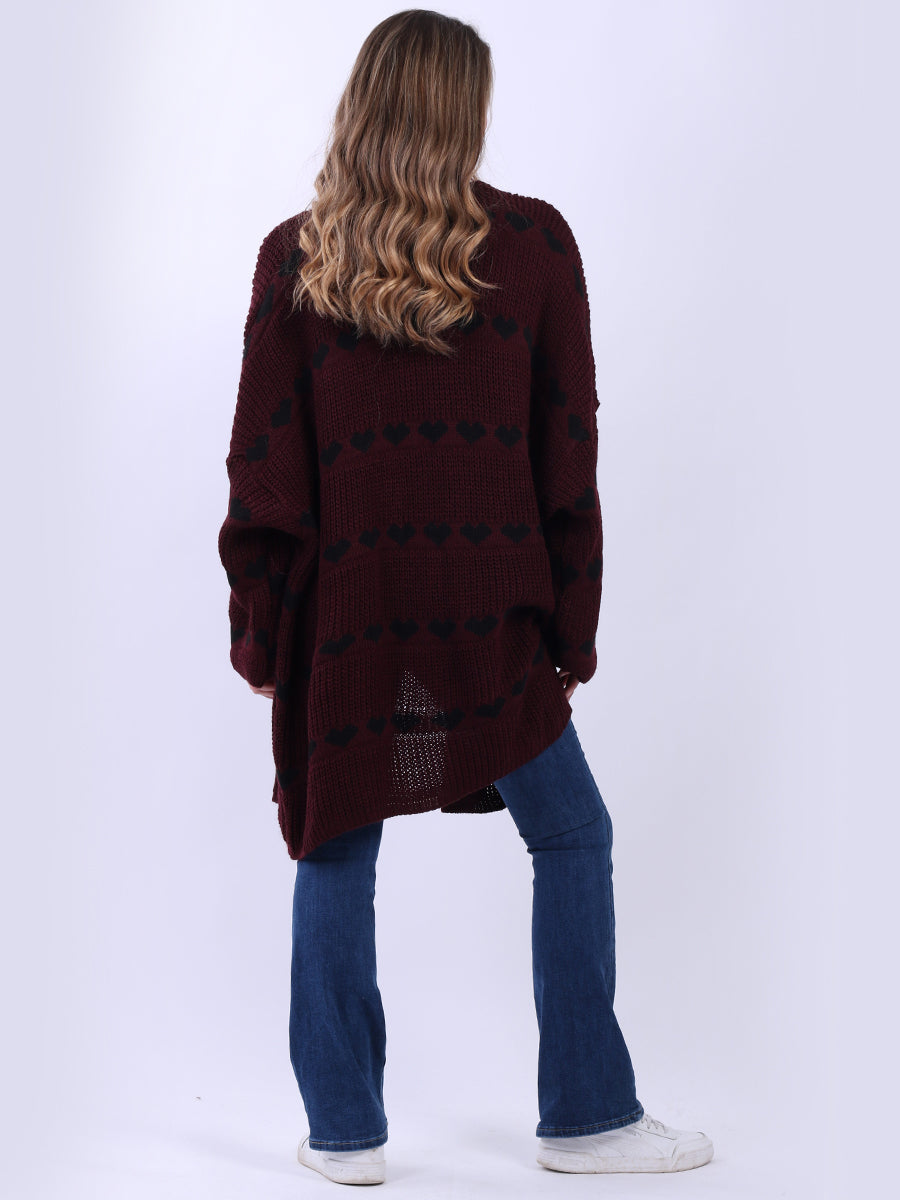 Knitted Hearts Oversized Cardigan