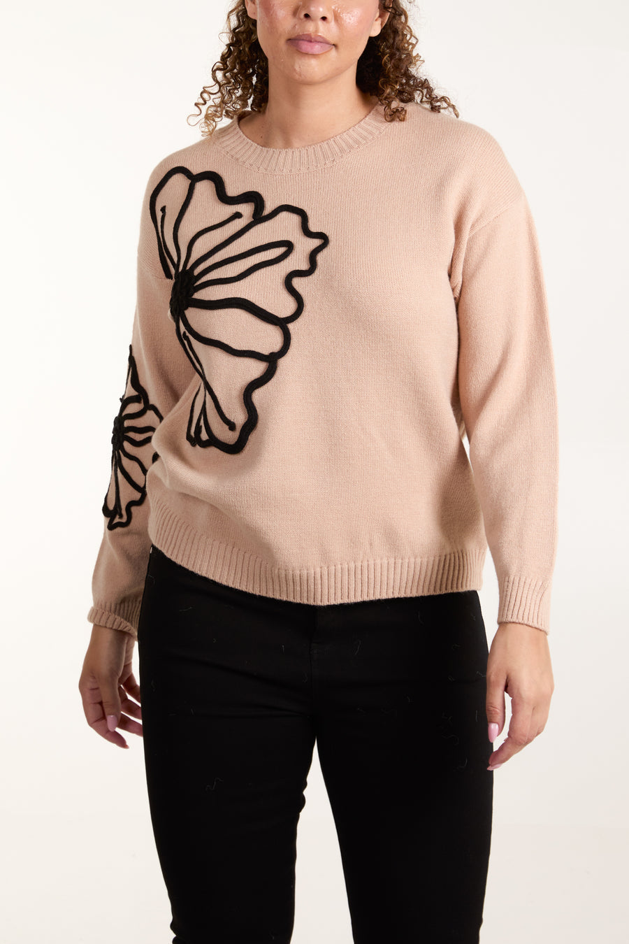 Large Flower Embroidery Jumper