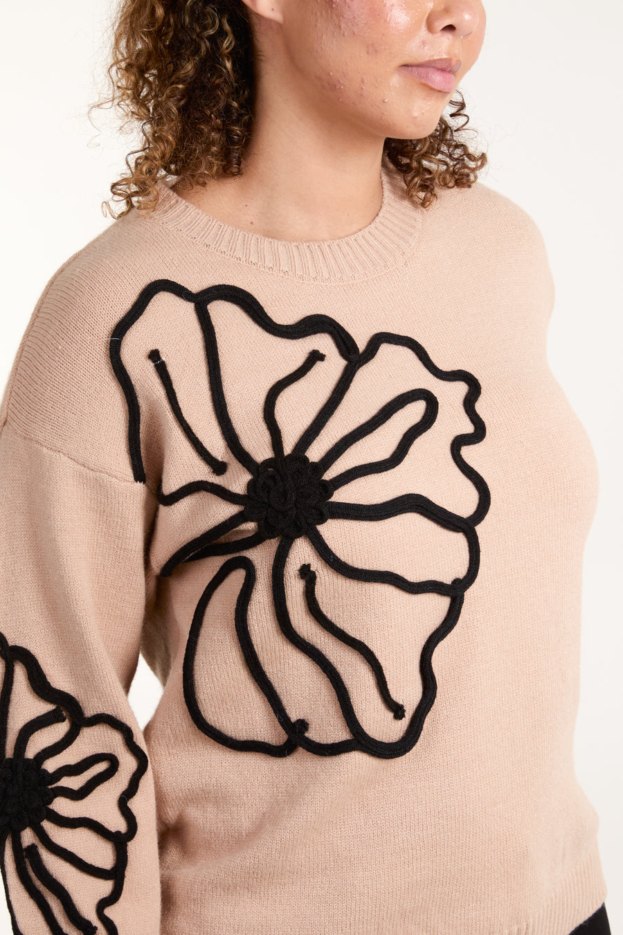 Large Flower Embroidery Jumper