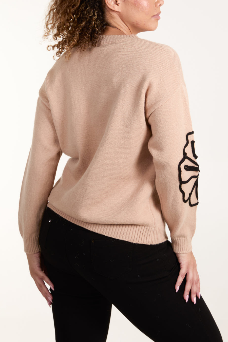 Large Flower Embroidery Jumper